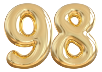 98 Number Gold Balloon