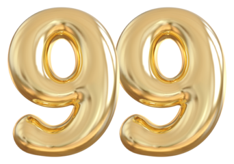 99 Number Gold Balloon