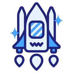 spaceships blue icon