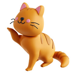 Delightful 3D cat icon radiating joy and playfulness