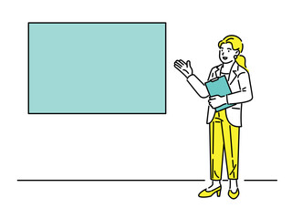 A businesswoman giving a presentation.