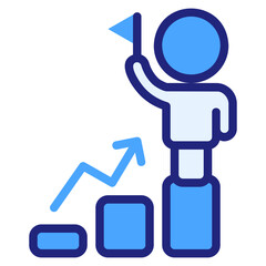 skill development blue icon