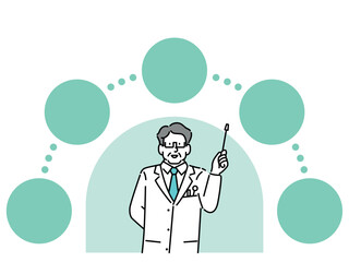 A doctor standing up front and explaining