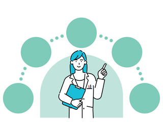 A doctor standing up front and explaining