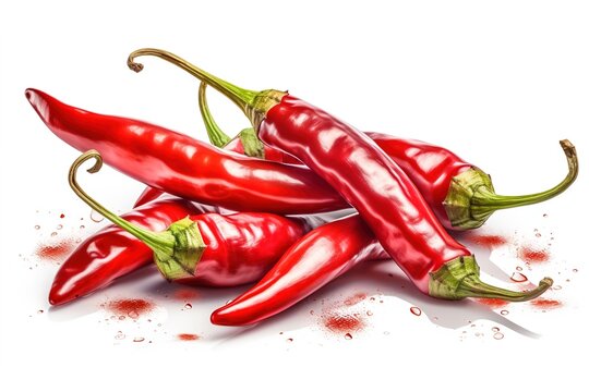 chili pepper drawing isolated on white background. Generated by AI