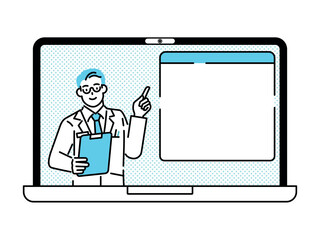 A doctor standing up front and explaining