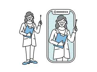 A doctor standing up front and explaining