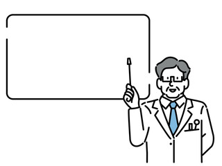 A doctor standing up front and explaining