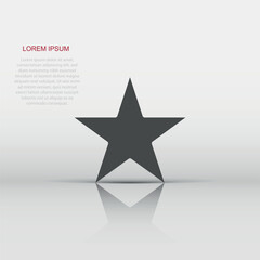 Obraz premium Star icon in flat style. Shape vector illustration on white isolated background. Geometric emblem business concept.