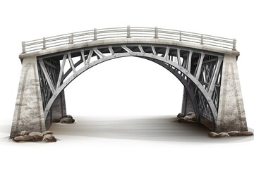 bridge isolated on white background. Generated by AI.