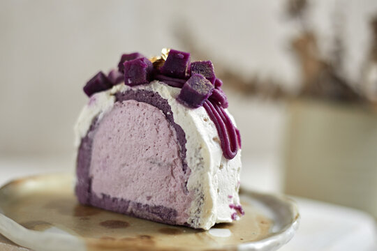 Purple Sweet Potato Roll Cake