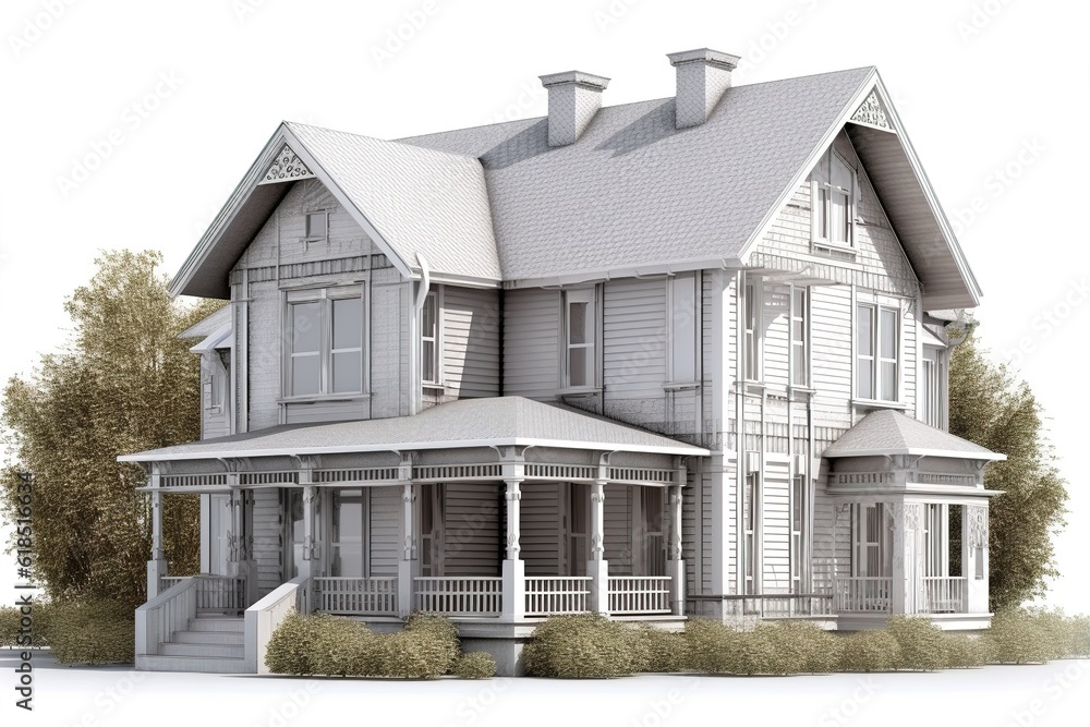 Aufkleber house isolated on white background. generated by ai.
