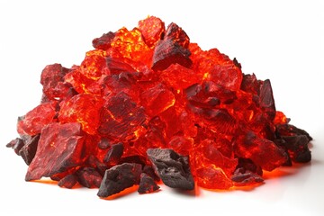 embers isolated on white background. Generated by AI