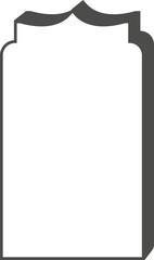 Ramadan minimal Y2K frame. Islamic boho arch. Aesthetic modern element for post and card. Outline minimalistic decorative template