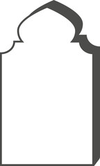 Ramadan minimal Y2K frame. Islamic boho arch. Aesthetic modern element for post and card. Outline minimalistic decorative template