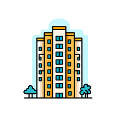 Apartment building vector icon illustration