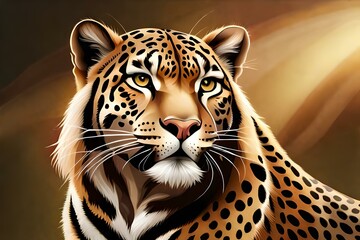 Leopard animal close face generated by AI tool