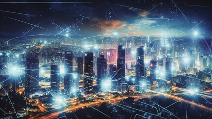 smart city and communication network concept Generative AI