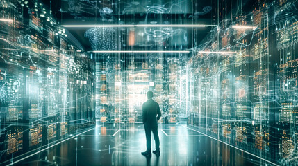 Obraz premium data science digital technology concept; generative AI