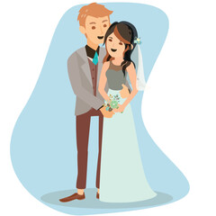 bride and groom on day