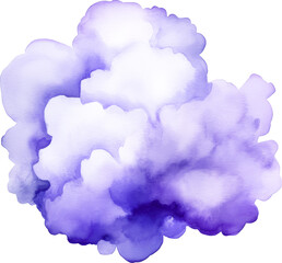 Cloud-shaped watercolor spot blue transparent
