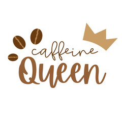 Coffee Hand drawn motivation lettering phrase in modern calligraphy style. Inspiration slogan for print and poster design. Vector illustration. . Vector illustration