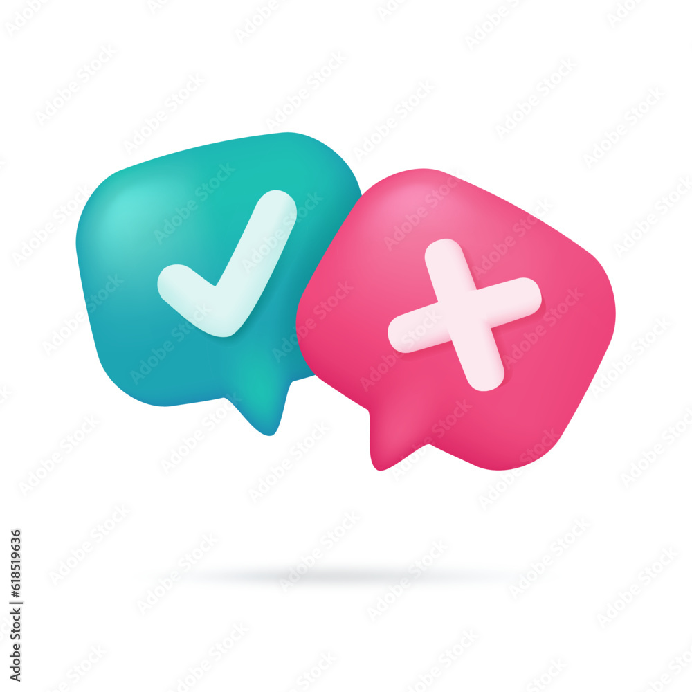 Poster 3d text box. speech bubble dialog dialogue. questions and answers