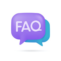 3d text box. Speech bubble dialog dialogue. questions and answers