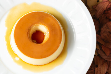 pudim de leite or condensed milk pudding, homemade delicious brazilian dessert recipe.