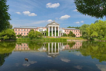 Fototapeta na wymiar Tsitsin Main Moscow Botanical Garden of Academy of Sciences. Main building