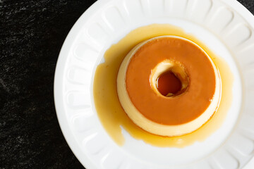 pudim de leite or condensed milk pudding, homemade delicious brazilian dessert recipe.