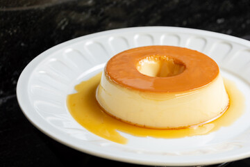 pudim de leite or condensed milk pudding, homemade delicious brazilian dessert recipe.