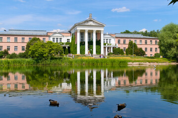 Fototapeta na wymiar Tsitsin Main Moscow Botanical Garden of Academy of Sciences. Main building