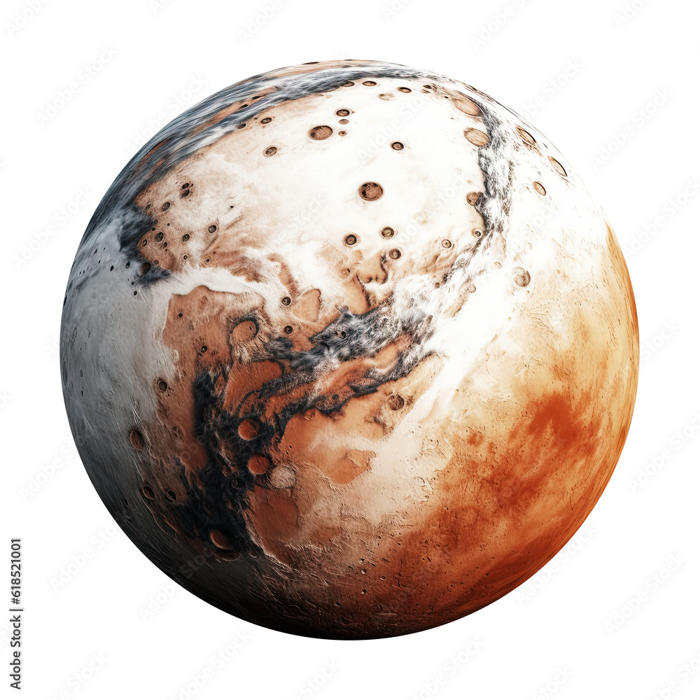 Sticker a planet isolated on white background - generative ai