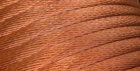 copper wires with visible details. background or texture