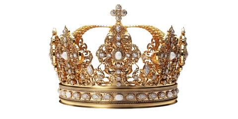 A crown isolated on transparent background - Generative AI - 618521890