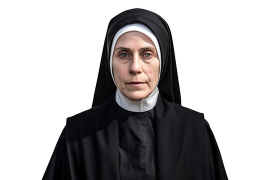 A nun isolated on transparent background - Generative AI