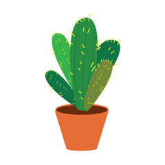 Cactus vector, clip art, and symbol. Flat design of plant  concept and simple design