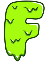 Letters F Alien Zombie Green Blood Halloween Theme Font