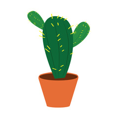 Cactus vector, clip art, and symbol. Flat design of plant  concept and simple design