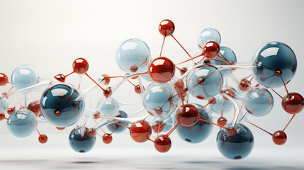 Macro Photorealistic 3D Rendering of a Single Amino Acid Molecule. Generative AI