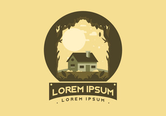 Colorful flat illustration of a simple house