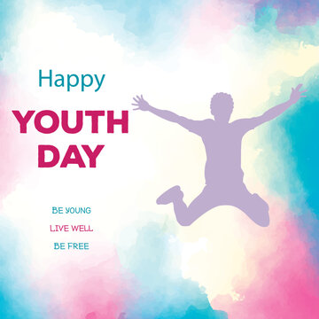 Free vector youth day watercolor background