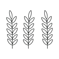 Hand drawn linear vector illustration of a flower
