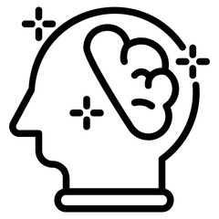mental health outline icon icon