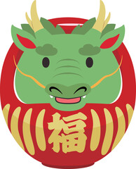 年賀イラスト素材 だるま 2024 辰年