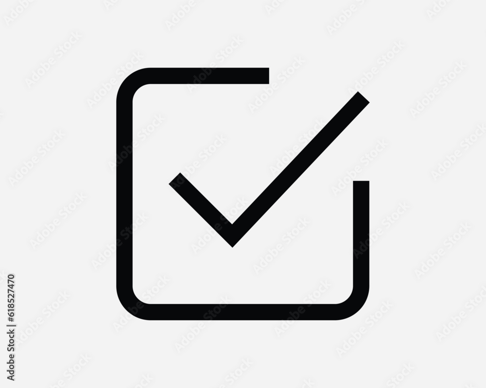Poster check mark icon. checkmark checkbox checklist select vote choice correct right list box ok black whi