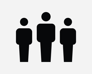 Community Icon. Group Team Social Teamwork Network Corporate Crowd Stick Figure People Man Black White Graphic Clipart Artwork Symbol Sign Vector EPS