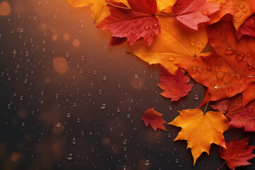 beautiful beautiful autumn leaves on the theme of halloween, AI