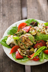 Grilled vegetables on a plate